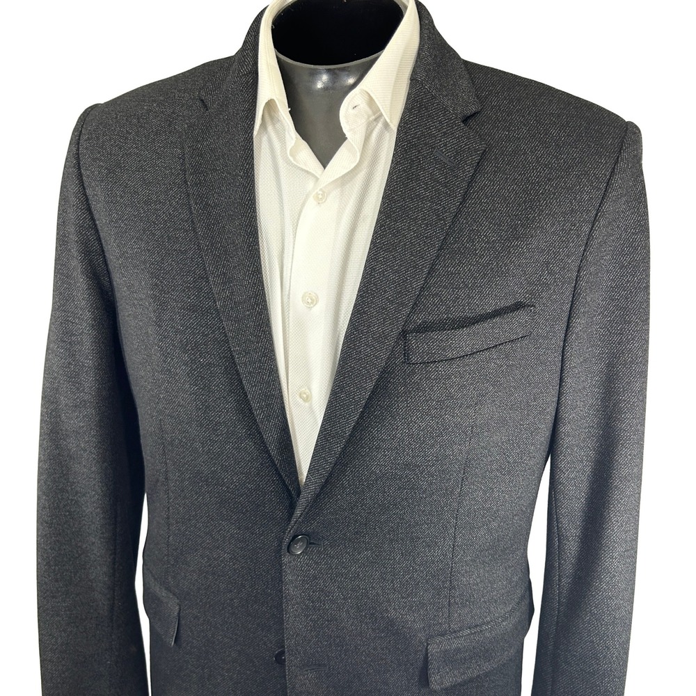 Banana Republic Blazer Mens 42L Charcoal Grey Standard Fit Two Button Sport Coat